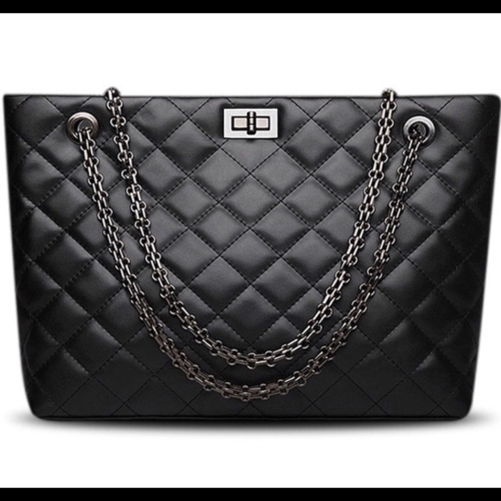 NEW - Vegan Leather Chain Handbag